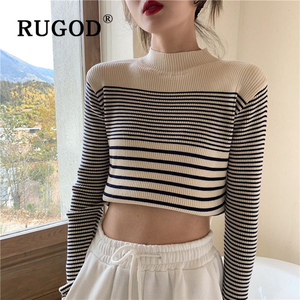 rugod new autumn arrivals women's sweater pullovers turtleneck stripe high waist knitted pull fashion female casual, White;black
rugod new autumn arrivals women's sweater pullovers turtleneck stripe high waist knitted pull fashion female casual, White;black