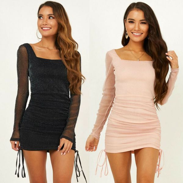 2019 sexy women dress v образным вырезом с длинным рукавом bling mini dress party evening clubwear bodycon dress женская одежда с завязками, Black;gray
2019 sexy women dress v образным вырезом с длинным рукавом bling mini dress party evening clubwear bodycon dress женская одежда с завязками, Black;gray