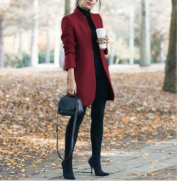 coat fashion solid color coats casual long sleeve stand collar long coats women clothing women designer woolen, Black
coat fashion solid color coats casual long sleeve stand collar long coats women clothing women designer woolen, Black