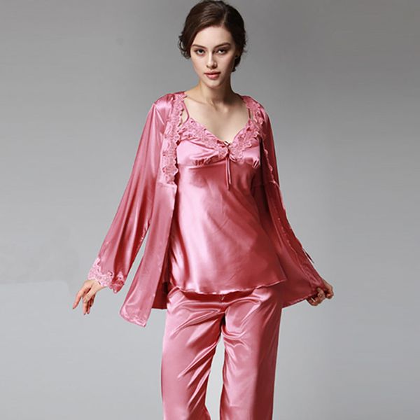 2019 autumn new women silk satin pajama sets long sleeve sleepwear set three pieces pijama pajamas suit female breathable pyjama, Black;red
2019 autumn new women silk satin pajama sets long sleeve sleepwear set three pieces pijama pajamas suit female breathable pyjama, Black;red