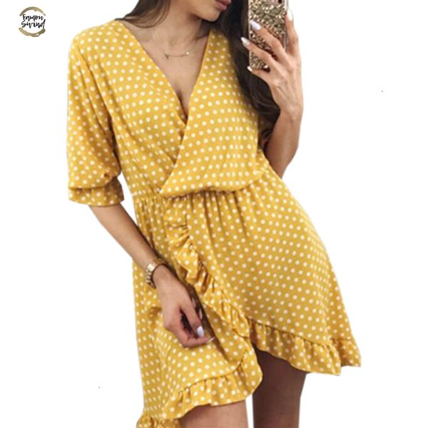dot summer women dress boho sundress v-neck kawaii ruffles half sleeve dresses irregular dress plus size designer clothes, Black;gray
dot summer women dress boho sundress v-neck kawaii ruffles half sleeve dresses irregular dress plus size designer clothes, Black;gray