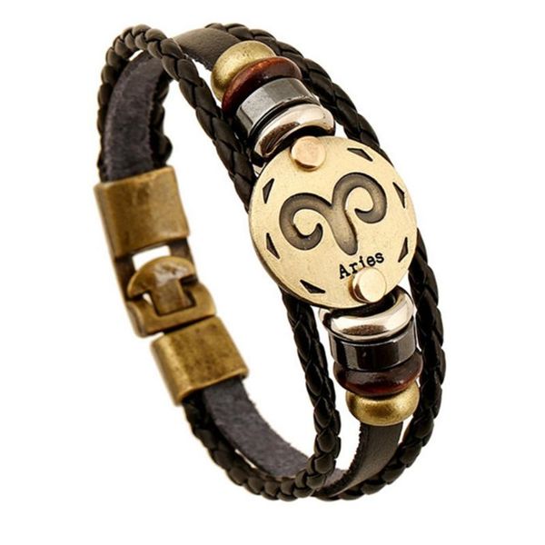 constellation leather bracelet 12 constellation bracelet hand-woven men women leather wristband zodiac jewelry birthday new, Black
constellation leather bracelet 12 constellation bracelet hand-woven men women leather wristband zodiac jewelry birthday new, Black