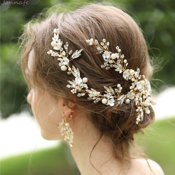 jonnafe handmade delicate women headpiece gold crystal bridal hair vine crown handmade wedding hair clip accessories, Golden;white
jonnafe handmade delicate women headpiece gold crystal bridal hair vine crown handmade wedding hair clip accessories, Golden;white