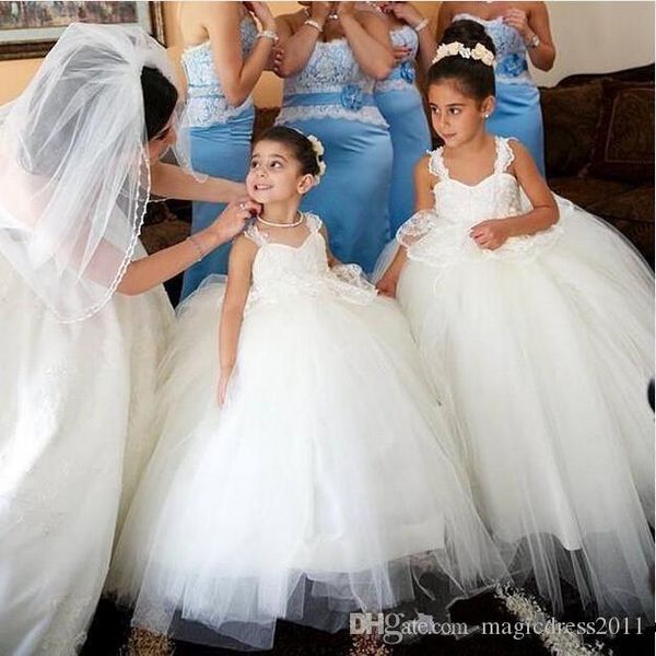 new cute flower girl dresses for wedding ball gown lace spaghetti strap puffy long toddler communion birthday party dress, White;blue
new cute flower girl dresses for wedding ball gown lace spaghetti strap puffy long toddler communion birthday party dress, White;blue