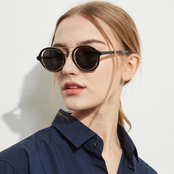 women fashion round literary transparent colored sun glasses eyewear vintage sunglasses, White;black
women fashion round literary transparent colored sun glasses eyewear vintage sunglasses, White;black
