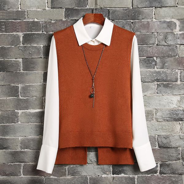 knitted vest womens casual o neck solid color backless lace up female sleeveless sweater vest autumn winter basic, Black;white
knitted vest womens casual o neck solid color backless lace up female sleeveless sweater vest autumn winter basic, Black;white