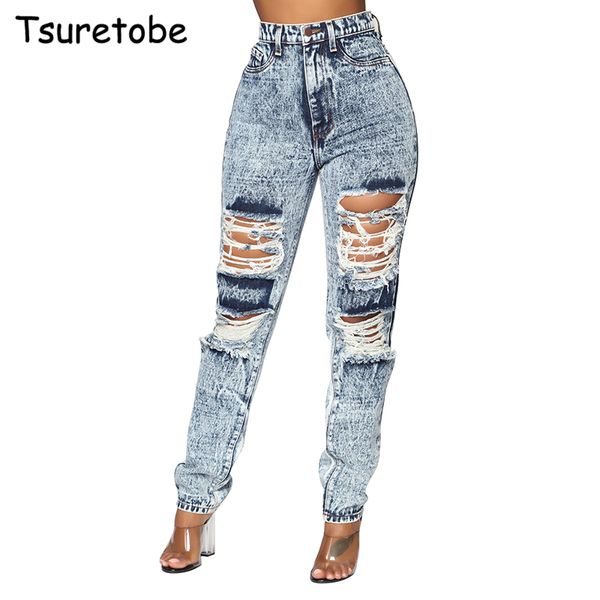 tsuretobe fashion ripped hole jeans woman casual high waist pants lady summer long denim trousers female, Blue
tsuretobe fashion ripped hole jeans woman casual high waist pants lady summer long denim trousers female, Blue