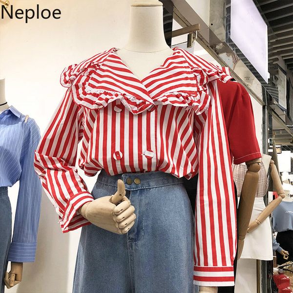 neploe red striped women blouse korean double breasted causal blouses 2020 spring long sleeve turn down collar blusas 58493, White
neploe red striped women blouse korean double breasted causal blouses 2020 spring long sleeve turn down collar blusas 58493, White