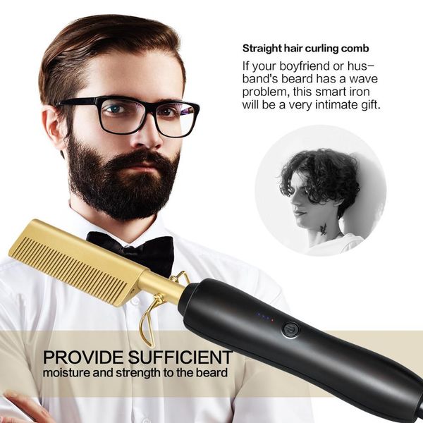 beard straightener comb electric environmentally friendly gold titanium alloy straight hair comb salon perm tool iron comb
beard straightener comb electric environmentally friendly gold titanium alloy straight hair comb salon perm tool iron comb