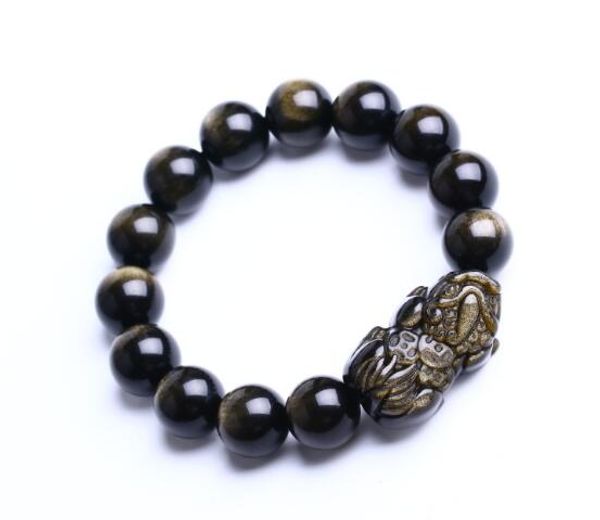 genuine black gold natural obsidian bracelets pixiu single lap lucky for men women energy stone bracelet jewelry, Golden;silver
genuine black gold natural obsidian bracelets pixiu single lap lucky for men women energy stone bracelet jewelry, Golden;silver