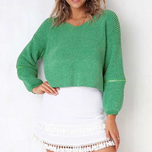 new autumn winter women short sweaters v neck casual knitted pullovers female elegant knitting outwear coat solid color, White;black
new autumn winter women short sweaters v neck casual knitted pullovers female elegant knitting outwear coat solid color, White;black