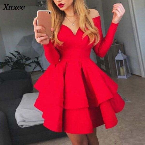 fashion elegant party dresses women autumn clothes long sleeve v neck mini ball gown female vestido s l xl xnxee, Black;pink
fashion elegant party dresses women autumn clothes long sleeve v neck mini ball gown female vestido s l xl xnxee, Black;pink