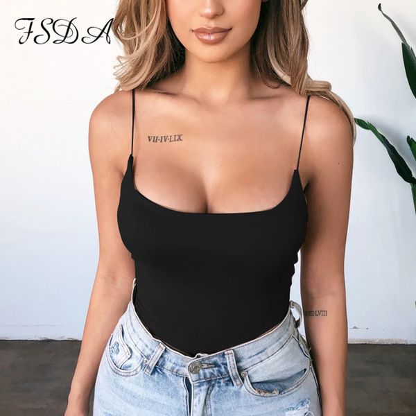 fsda 2020 sleeveless summer bodysuit black women cami spaghetti strap backless off shoulder white casual ladies body top, Black;white
fsda 2020 sleeveless summer bodysuit black women cami spaghetti strap backless off shoulder white casual ladies body top, Black;white