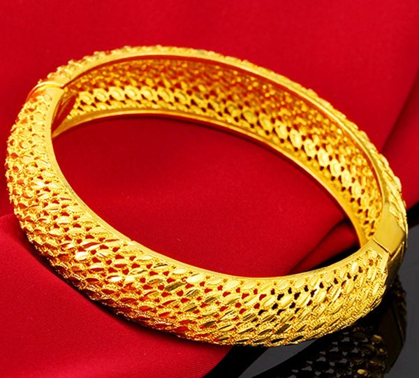 thick hollow bangle 18k yellow gold filled classic wedding party mesh jewelry womens bangle bracelet dia 60mm, Black
thick hollow bangle 18k yellow gold filled classic wedding party mesh jewelry womens bangle bracelet dia 60mm, Black