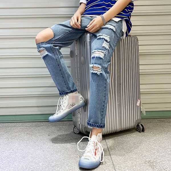 hole slim jeans men solid ankle length straight design destroyed ripped denim pants casual pencil jeans mens clothing fashion, Blue
hole slim jeans men solid ankle length straight design destroyed ripped denim pants casual pencil jeans mens clothing fashion, Blue