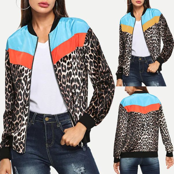 fashion jacket casual leopard print zipper long sleeve jacket casual simple _z130, Black;brown
fashion jacket casual leopard print zipper long sleeve jacket casual simple _z130, Black;brown