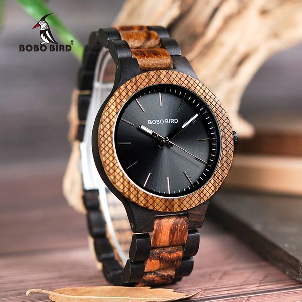bobo bird d30-1 two-tone zebra wood & ebony wooden watches luminous hands quartz wristwatch for men in wooden gift box ly191213, Slivery;brown
bobo bird d30-1 two-tone zebra wood & ebony wooden watches luminous hands quartz wristwatch for men in wooden gift box ly191213, Slivery;brown