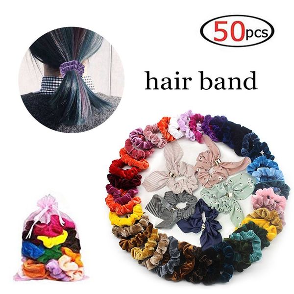 50 pcs hair scrunchies velvet elastic hair bands ties ropes scrun velvet rope styling20, Brown
50 pcs hair scrunchies velvet elastic hair bands ties ropes scrun velvet rope styling20, Brown