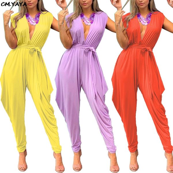 2019 new women summer deep v-neck with sashes haren long jumpsuit sleeveless vintage romper casual playsuit glzyc552, White
2019 new women summer deep v-neck with sashes haren long jumpsuit sleeveless vintage romper casual playsuit glzyc552, White