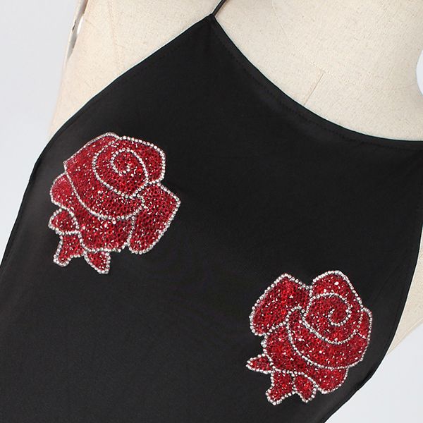 summer women's backless cross bandage embroidered flower skinny halter bodysuit black, Black;white
summer women's backless cross bandage embroidered flower skinny halter bodysuit black, Black;white