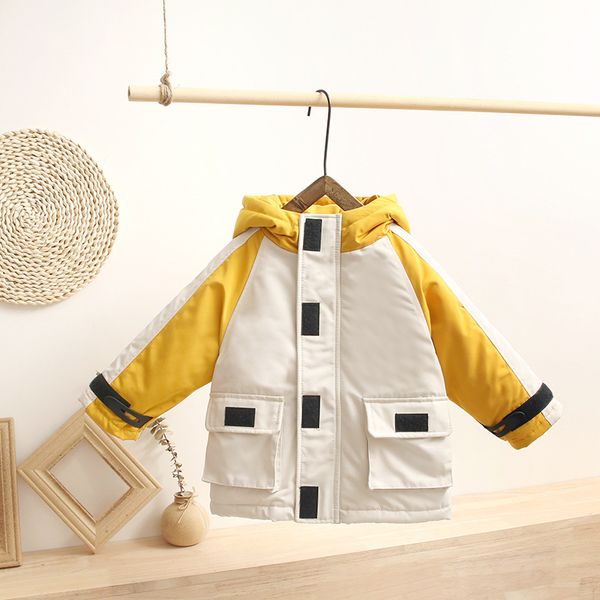 autumn and winter new children's color matching coat winter warm hooded children's jacket, Blue;gray
autumn and winter new children's color matching coat winter warm hooded children's jacket, Blue;gray