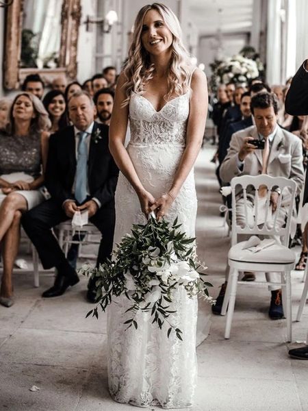 bohemian bride wedding dresses boho full lace spaghetti straps floor length elegant garden wedding bridal gowns vestido de noiva, White
bohemian bride wedding dresses boho full lace spaghetti straps floor length elegant garden wedding bridal gowns vestido de noiva, White
