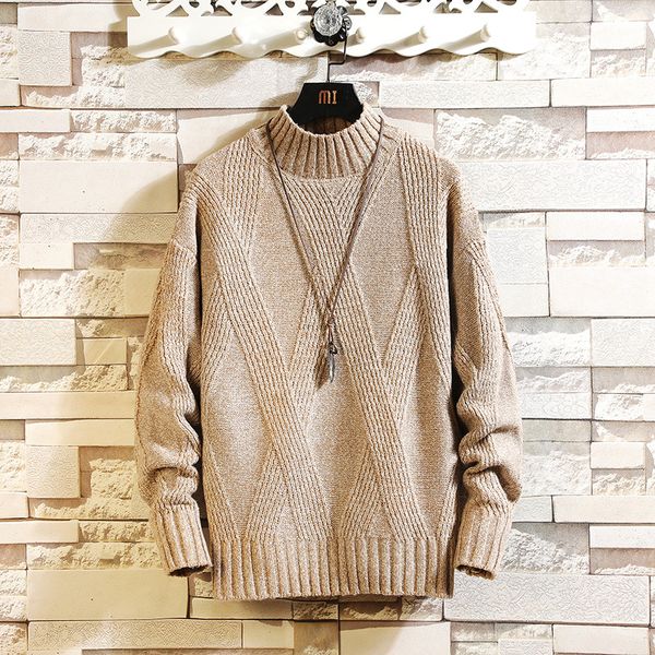 the new winter 2019 half a turtle neck loose man twill sweater with thick warm sweater, White;black
the new winter 2019 half a turtle neck loose man twill sweater with thick warm sweater, White;black