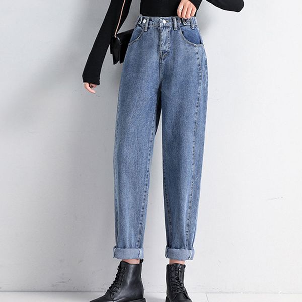 women's jeans women harem vintage elastic waist high loose wide legs casual students tide ankle length, Blue
women's jeans women harem vintage elastic waist high loose wide legs casual students tide ankle length, Blue