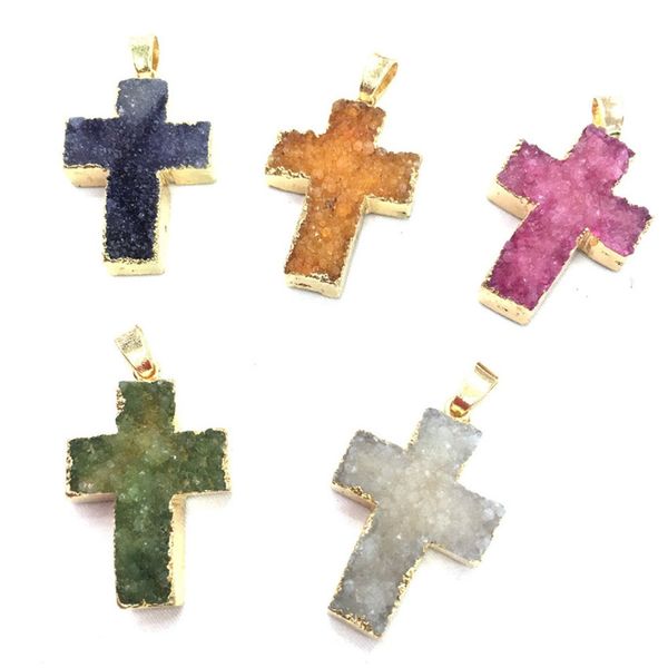 10 pcs gold plated cross shape crystal dyed many colors pendant for prayer meditation classic style jewelry, Silver
10 pcs gold plated cross shape crystal dyed many colors pendant for prayer meditation classic style jewelry, Silver