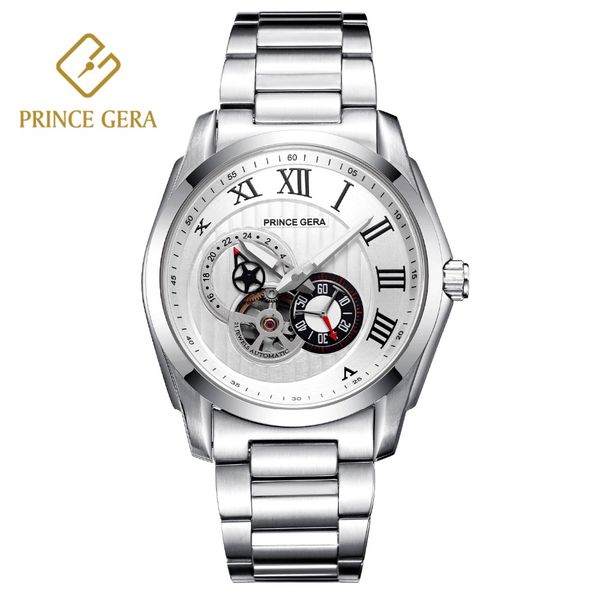 prince gera shining silver automatic watch for men luxury sapphire scratch-proof business mechanical skeleton fossiler watch, Slivery;brown
prince gera shining silver automatic watch for men luxury sapphire scratch-proof business mechanical skeleton fossiler watch, Slivery;brown