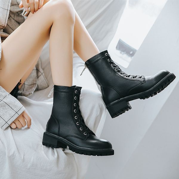 women motorcycle boots 2019 winter casual round head platform increase warm wrapped non-slip comfortable solid color boots women, Black
women motorcycle boots 2019 winter casual round head platform increase warm wrapped non-slip comfortable solid color boots women, Black