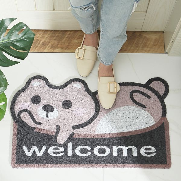 

cartoon animal pattern pvc scrape wear resistant dust proof non slip door mat floor dirt trapper entrance rug