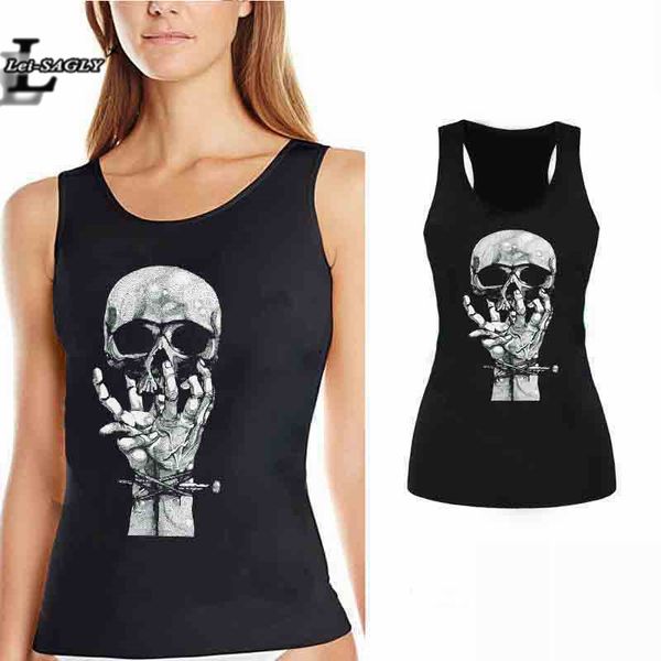 lei sagly bound skull women punk tank summer sleeveless black camisole vest raceback female sports vest, White
lei sagly bound skull women punk tank summer sleeveless black camisole vest raceback female sports vest, White
