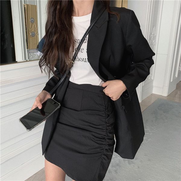 women's suits & blazers hzirip chic black solid women loose 2021 slim all match fashion brief formal office lady casual elegant, White;black
women's suits & blazers hzirip chic black solid women loose 2021 slim all match fashion brief formal office lady casual elegant, White;black