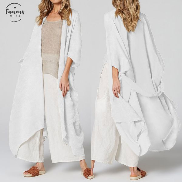 plus size women vintage blouse solid kimono cardigan 2019 summer beach cover up belted casual solid loose blusas long shirt, White
plus size women vintage blouse solid kimono cardigan 2019 summer beach cover up belted casual solid loose blusas long shirt, White