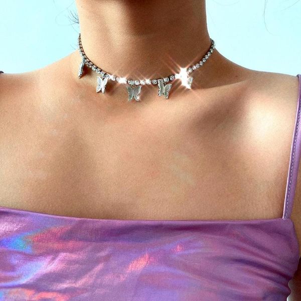 fashion women butterfly dangle rhinestone choker clavicle chain necklace jewelry, Golden;silver
fashion women butterfly dangle rhinestone choker clavicle chain necklace jewelry, Golden;silver