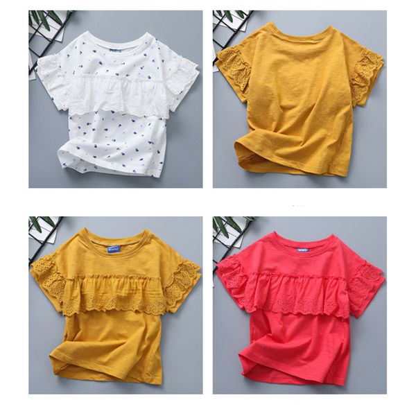 children patchwork short shirts girls new summer princess lace solid corlor ruffled short sleeve t-shirts, Blue
children patchwork short shirts girls new summer princess lace solid corlor ruffled short sleeve t-shirts, Blue