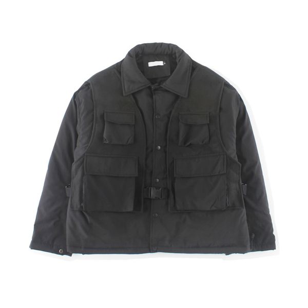 2019 winter new korean version of the fake two short loose workwear japanese couple students harajuku casual cotton clothes, Black
2019 winter new korean version of the fake two short loose workwear japanese couple students harajuku casual cotton clothes, Black