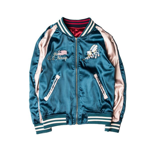 us air force west coast retro japanese flight jacket men's baseball jacket couple street tide luxury embroidery bomber jacket, Black;brown
us air force west coast retro japanese flight jacket men's baseball jacket couple street tide luxury embroidery bomber jacket, Black;brown