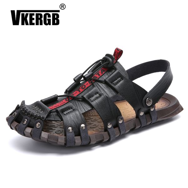 vkergb men's sandals genuine leather summer shoes brand fashion sandals men slippers sneakers casual men's non-slip, Black
vkergb men's sandals genuine leather summer shoes brand fashion sandals men slippers sneakers casual men's non-slip, Black