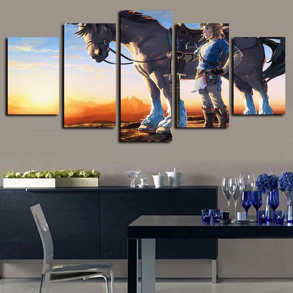 5 panels horse link the legend of zelda breath of the wild canvas wall art for kid wall decor poster canvas print
5 panels horse link the legend of zelda breath of the wild canvas wall art for kid wall decor poster canvas print