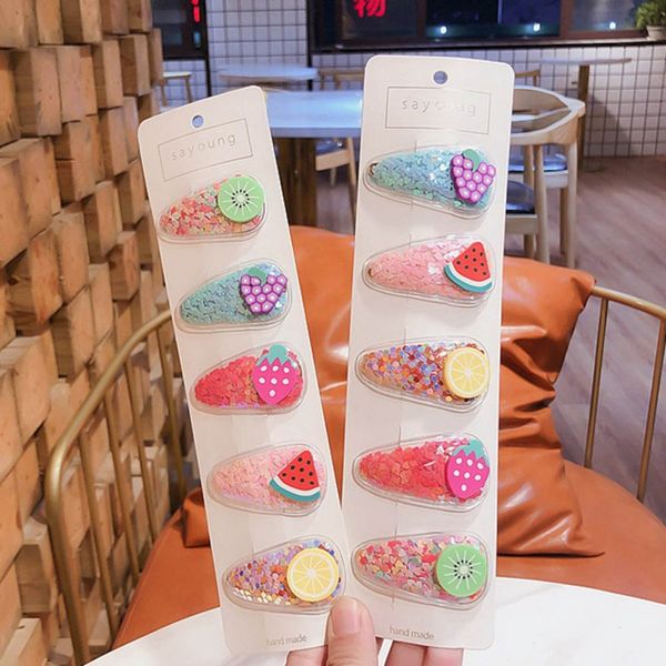 5pcs/set korean geometric waterdrop fruit hair clips colorful sequin quicksand hairpin cute bb barrettes girls hair accessories, Golden;white
5pcs/set korean geometric waterdrop fruit hair clips colorful sequin quicksand hairpin cute bb barrettes girls hair accessories, Golden;white