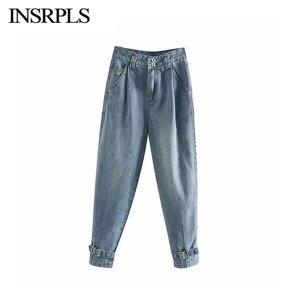 insrpls women vintage stylish pleats high waist jeans women zipper adjustable tabbed hems denim pants female trouser jean, Blue
insrpls women vintage stylish pleats high waist jeans women zipper adjustable tabbed hems denim pants female trouser jean, Blue