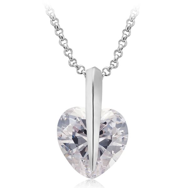 big zircon pendant korean heart pendant necklace fashion pink heart necklace, Silver
big zircon pendant korean heart pendant necklace fashion pink heart necklace, Silver