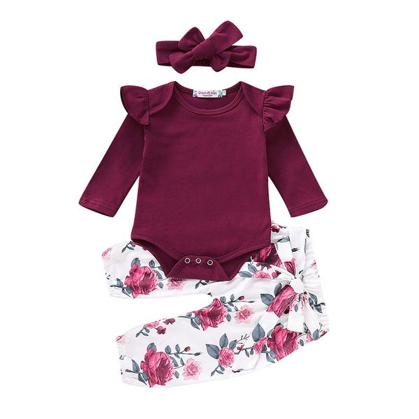 clothing sets floral baby girl clothes long sleeve autumn winter born outfit for casual flower print infant set d25, White 
clothing sets floral baby girl clothes long sleeve autumn winter born outfit for casual flower print infant set d25, White