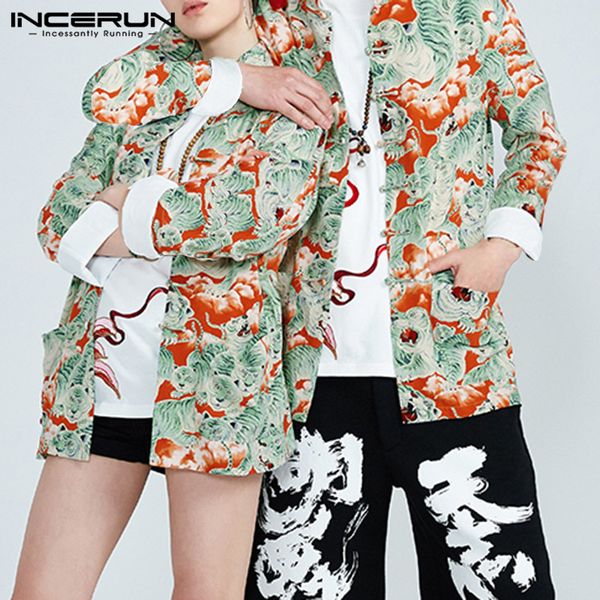 incerun vintage men chinese style print long sleeve casual shirt jackets collar fashion joker buckle comfort men's street blouse, White;black
incerun vintage men chinese style print long sleeve casual shirt jackets collar fashion joker buckle comfort men's street blouse, White;black