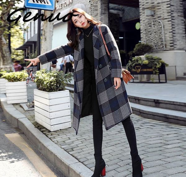 genuo new women fashion plaid trench coat female long section 2019 new casual loose women's coat, Tan;black
genuo new women fashion plaid trench coat female long section 2019 new casual loose women's coat, Tan;black