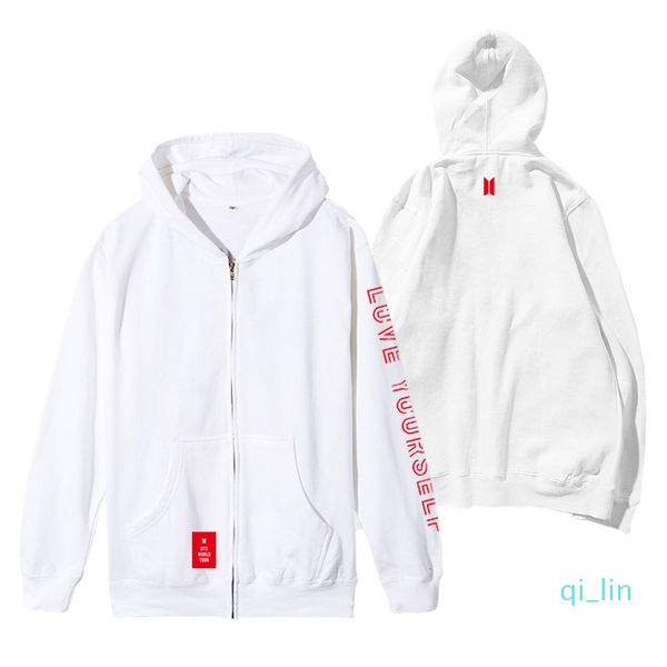 

love jacket world tour fleece sweatshirts bts cap v suga loose hoodie coat yourself zipper outwear jimin mngke, Black