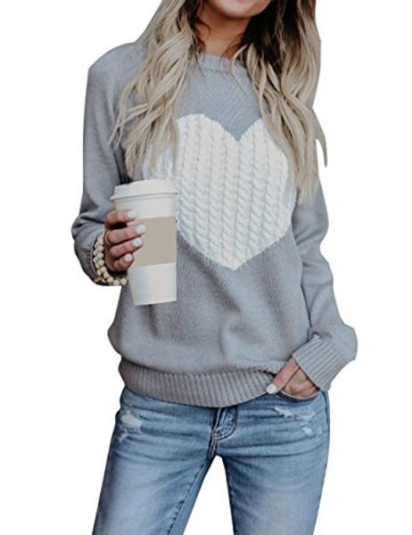 women causal heart jumpers cable knitted crewneck cute pullover sweater 2020, White;black
women causal heart jumpers cable knitted crewneck cute pullover sweater 2020, White;black
