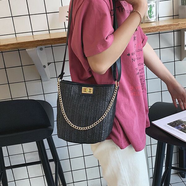 новое лето женщины прочные плетение соломы пляжные сумки linen woven bucket bag grass повседневные сумки tote сумки вязание ротанг
новое лето женщины прочные плетение соломы пляжные сумки linen woven bucket bag grass повседневные сумки tote сумки вязание ротанг
